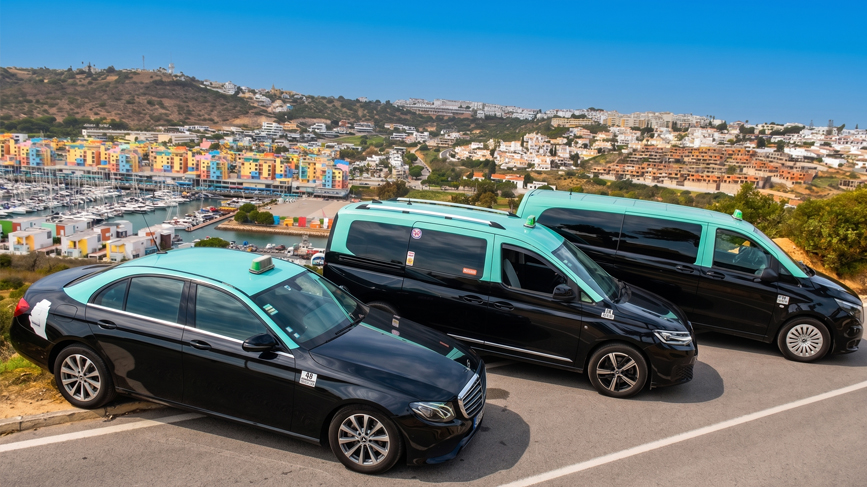 Táxis e praças de táxi